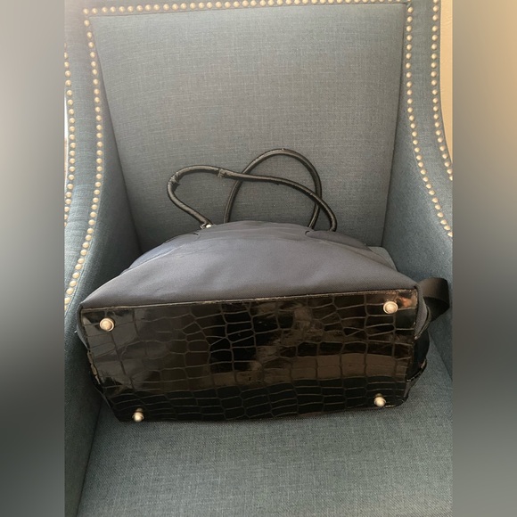 Lululemon Large Vintage Rare Gym/Travel Carry On Tote Shoulder Bag Navy & Silver - Picture 8 of 16